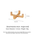 Petit support de gamelle surélevé en bambou pour chat fente unique 16,6x16,6x4,4cm - Small single bamboo stand