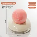Minimalistischer WC-Deckelheber mit Saugnapf in den Farben Pink und Milchweiß - Kugeldeckelheber / 1 Stück / Cremeweiß und Rosa