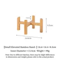 Petit support en bambou surélevé pour gamelles, 16,6x16,6x8,5 cm, diamètre interne 13,4 cm - Small heightened single bamboo stand