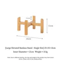 Soporte elevado grande de bambú para cuencos de mascotas de 25 cm para proteger el cuello - Soporte de Madera Individual Elevado Grande