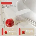 Cream-white and red toilet lid lifter with spring-loaded handle for bathroom hygiene - Spherical Lid Opener / 1 Piece / Milk White Red