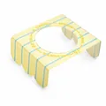 Moderner gelb gestreifter Acryl-Hundenapfständer erhöht mit kreisförmiger Öffnung und Text - Nr. 4 Loch Gestreifter Acryl-Einzelständer / Gelb