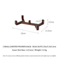 Soporte pequeño elevado de madera de acacia para comedero doble de mascotas - Soporte Doble de Madera de Acacia Pequeño