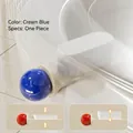 Premium toilet lid lifter with milk white and blue finish for clean bathroom use - Spherical Lid Opener / 1 Piece / Creamy White and Blue