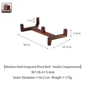 Soporte mediano de madera de acacia para cuencos mascotas 30x18,4cm doble ranura elevado - Soporte Doble de Madera de Acacia Mediano