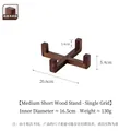 Soporte de madera de acacia para cuenco de mascotas, un compartimento, modelo medio - Soporte Individual de Madera de Acacia Mediano