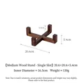 Support de gamelle en bois d'acacia robuste, compartiment unique, modèle moyen bas - Support Simple en Bois d'Acacia Moyen