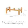 Soporte grande de bambú para cuencos de mascotas, desmontable de 34,7x23,5x13cm - Soporte de madera elevado desmontable grande