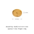 Bandeja redonda pequeña de bambú para cuenco de mascota, 14,5 cm de diámetro y 1,4 cm - Bandeja de bambú pequeña para cuenco individual