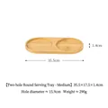 Soporte de bambú mediano para cuencos de mascotas con dos ranuras de 15,9 cm de diámetro - Bandeja de bambú mediana para cuenco doble
