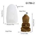 Small Buddha shaped silicone candle mold for DIY crafts with dimensions and weight - Anjali Mudra Buddha (Style 2 58g)