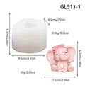Cute baby elephant silicone mold for DIY candles and cakes with dimensions and weight - Headband Elephant (GL511-1)