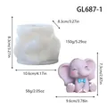 Cute elephant silicone mold including dimensions and weight for DIY crafts and cake decorating. - Bowtie Elephant (GL687-1)