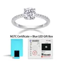 Elegant S925 sterling silver lab-grown diamond ring with luxury LED light gift box - US Size 5 / Lab-Grown Diamond Ring (1CT) With NGTC Certificate & Gift Box