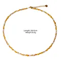 Handmade faceted natural stone beaded necklace in vibrant yellow and orange hues - Natural Stone Beaded Style (XBN260904) / Red Aventurine Beaded