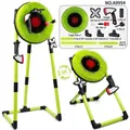 2-in-1 adjustable children's throwing target game set with toy axes and star darts for fun - Round Target Board (A9954) / 40CM Target + Stand + Axes x2 + Stars x4 / Green