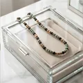 Handmade bohemian coconut shell and wood bead necklace for men in earthy green and brown tones - Bohemian Wood Disc Tribal Style (ZJ16358)