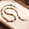Bohemian men's surf necklace featuring coconut shell, wood beads, and colorful accents - Bohemian Tribal Multicolor Mix and Match Style (ZJ16348)
