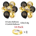 2027 Happy New Year balloon set featuring 14 pieces of black and gold latex and confetti balloons - 2027 New Year Balloon Set (14 Pcs)