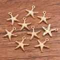 Goldene Seestern-Anhänger aus Legierung für maritime DIY-Schmuckherstellung und Zubehör - Seestern-Form (Nr. 23) / 14x15mm