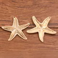 Goldene Seestern-Anhänger aus Legierung für DIY-Schmuck mit realistischer Textur - Seestern-Form (Nr. 27) / 1 Stück/Packung (42x45mm)
