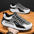 Zapatillas de lona de diseño para hombre con un patrón de contraste en blanco y negro - 38 / Blanco Negro
