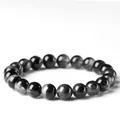 Pulsera de cuentas de cuarzo rutilado negro natural con piedras redondas curativas - 7-7.8mm (aprox. 25 cuentas) / Grado 3A Textura de Cornucopia Negra