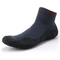 Dark grey knit multifunctional yoga and beach shoes with a textured black rubber sole - Dark Gray