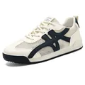 Stylish breathable cream mesh sports sneaker with a thick platform sole for summer wear - 32 / Beige Blue