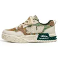 Stylische beige-grüne Patchwork-Canvas-Skateschuhe für Herren mit dicker Plateausohle - 39 / Beige Grün
