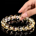High quality 4A grade natural citrine yellow crystal round bead bracelet variant - Grade 4A Electric Yellow Citrine / 7-7.8mm
