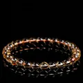 Natural Brazilian 6A grade electric yellow citrine quartz beaded bracelet for women - Grade 6A Electric Yellow Citrine / 15-15.8mm Single Loop (Approx. 14 Beads)