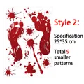 Halloween bloody footprint stickers Style 2 size 25x35cm with 9 decals - Style 2 / 25*35cm