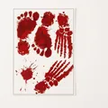 Halloween bloody handprints and footprints wall stickers for festive window decoration - Style 4 / 25*35cm