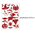 Red Halloween wall stickers set with bats and witch for festive window decoration - Style 5 - Style 5 / 25*35cm