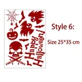 Red Halloween ghost and skull wall sticker sheet 25x35cm set for spooky window decor - Style 6 / 25*35cm