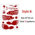 Halloween bloody footprint and splatter stickers set for window and wall decoration - Style 8 / 25*35cm