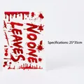 Halloween bloody splatters wall sticker decal with No One Leaves text 25x35cm size - Style 16 / 25*35cm