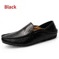 Mocasines de cuero negro clásicos para hombre, zapatos de conducción casuales de negocios - 37 / Estilo de Cuero Sintético / Negro