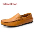 Mocasines de cuero marrón amarillo para hombre, estilo de calzado de conducción informal - 37 / Estilo de Cuero Sintético / Marrón Amarillento