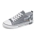 Sneaker in tela grigia traspirante con cerniera laterale e design stringato - 39 / Stile Grigio Denim (WZ350) / Grigio denim