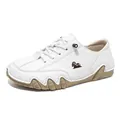 Comfortable white wide-fit low-top casual shoes featuring a unique octopus-style rubber sole - 36 / White