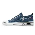 Scarpa da ginnastica in tela denim blu con grafica astronauta e logo GAISIMA - 39 / Stile Blu Denim (WZ351) / Blu jeans