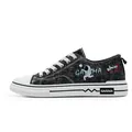 Sneakers in tela denim nera per adolescenti con una fantastica grafica spaziale - 39 / Stile Nero Denim (WZ351) / Nero Denim