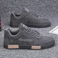 Grey non-slip casual sneakers for men with warm lining and stylish side lettering - 38 / Gray