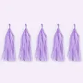 Set of 5 lavender paper tassels for birthday and wedding party decor garlands. - 5 Pieces / Light Purple