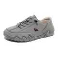 Grey wide-fit casual shoes featuring a unique octopus-inspired non-slip rubber sole - 36 / Gray