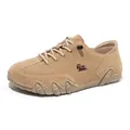Men's khaki low-top casual Martin shoes with wide-last design and octopus rubber sole - 36 / Low-top Casual Martin Style Shoes (WIDE8009) / Khaki