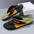 Stilvolle dreifarbige schwarz-orange Herren Zehengelenksandalen mit rutschfester Sohle - Größe 44 / 217 Stil (902834) / Orange
