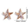 Gold acrylic starfish pendant with imitation shell texture for DIY jewelry making 5.6cm - 56x46mm (5.24g)